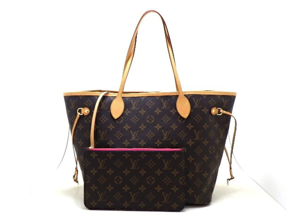 LOUIS VUITTON Neverfull Pouch Clutch Tote Bag Monogram Pivoine